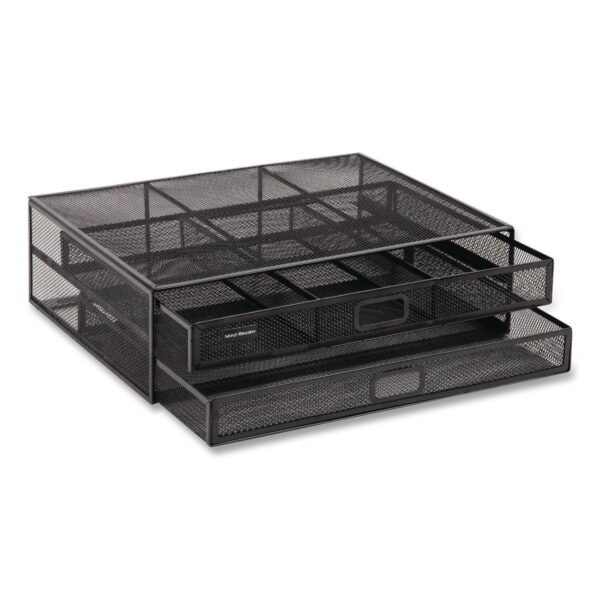 Mind Reader Two-Tier Metal Mesh Monitor Stand Laptop Riser, For 30" Monitors, 15.75 x 11.75 x 4.5, Black, Supports 30 lb (2TDMESHYBLK)