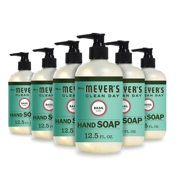 Mrs. Meyer's Clean Day Liquid Hand Soap, Basil Scent, 12.5 oz, 6/Carton (651344)