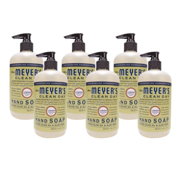 Mrs. Meyer's Clean Day Liquid Hand Soap, Lemon Scent, 12.5 oz, 6/Carton (373205)