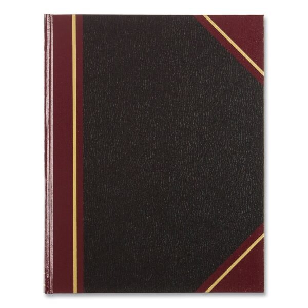 National Paper Texthide Eye-Ease Record Book, Black/Burgundy/Gold Cover, 10.38 x 8.38 Sheets, 300 Sheets/Book (56231)