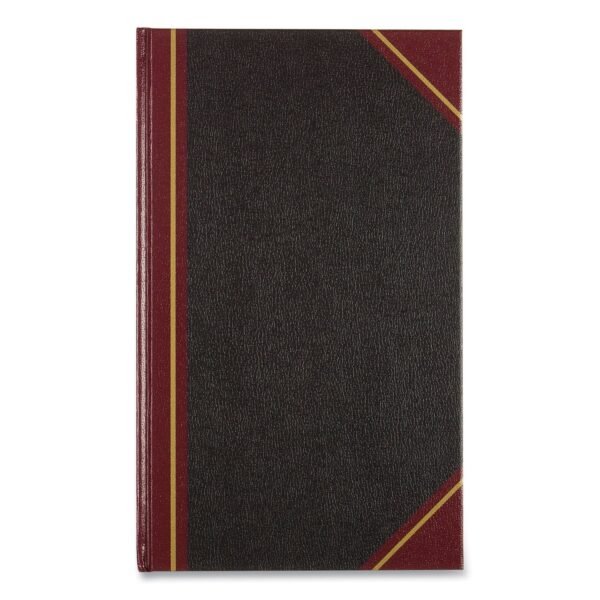 National Paper Texthide Record Book, 1-Subject, Medium/College Rule, Black/Burgundy Cover, (500) 14 x 8.5 Sheets (57151)
