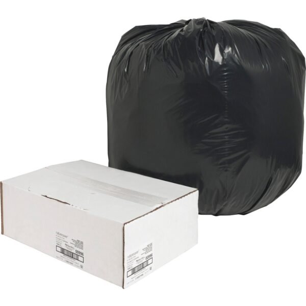 Nature Saver Black Low-density Recycled Can Liners Large Size - 45 gal Capacity - 46" Length x 40" Width x 1.65 mil (42 Micron) Thickness - Low Density - Black - Plastic -...