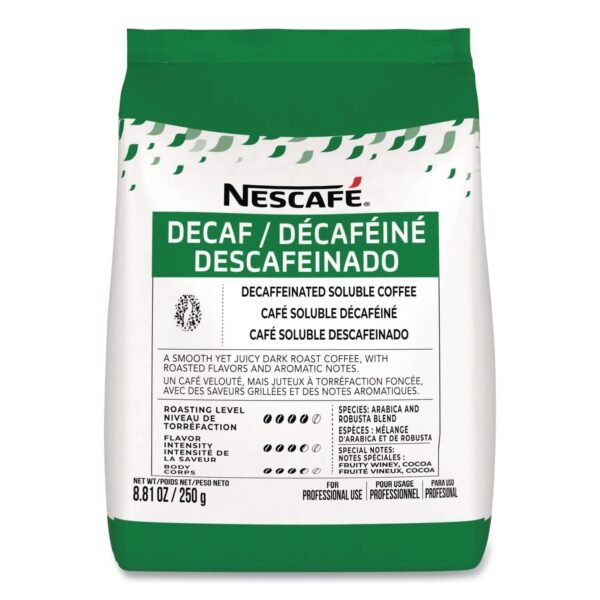 Nescaf Bulk Decaf Ground Coffee, Arabica, 8.81 oz Bag, 4/Carton (72091CT)