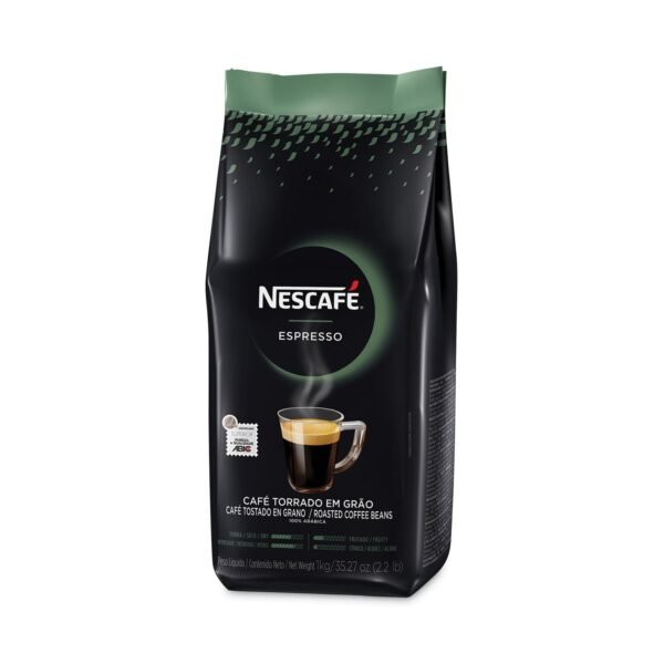 Nescaf Espresso Whole Bean Coffee, Arabica, 2.2 lb Bag, 6/Carton (24631CT)