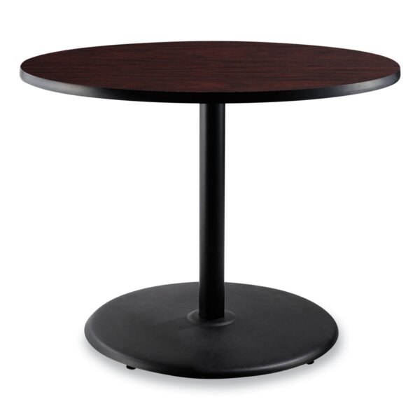 NPS Cafe Table, 36" Diameter x 30h, Round Top/Base, Mahogany Top, Black Base (CT13636RD1MY)