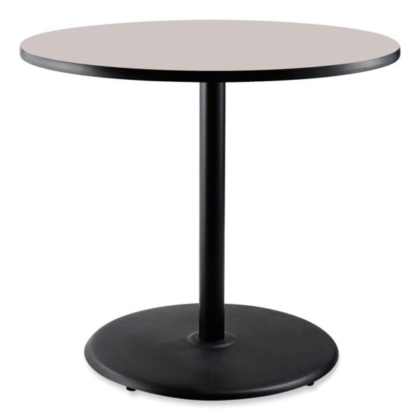 NPS Cafe Table, 36" Diameter x 36h, Round Top/Base, Gray Neubula Top, Black Base (CT13636RC1GY)