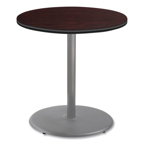 NPS Cafe Table, 36" Diameter x 36h, Round Top/Base, Mahogany Top, Gray Base (CG13636RC1MY)