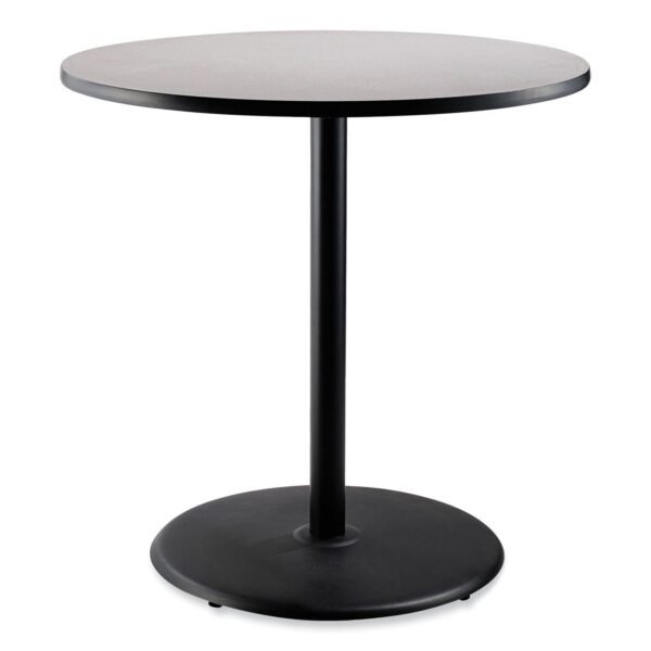 NPS Cafe Table, 36" Diameter x 42h, Round Top/Base, Gray Nebula Top, Black Base (CT13636RB1GY)