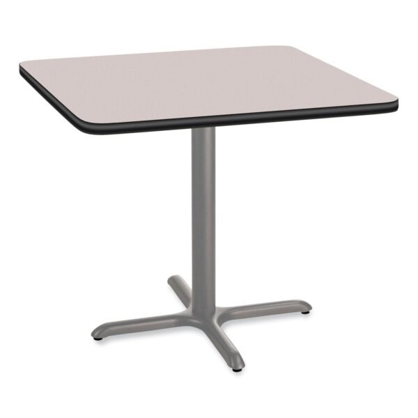 NPS Cafe Table, 36w x 36d x 30h, Square Top/X-Base, Gray Nebula Top, Gray Base (CG33636XD1GY)