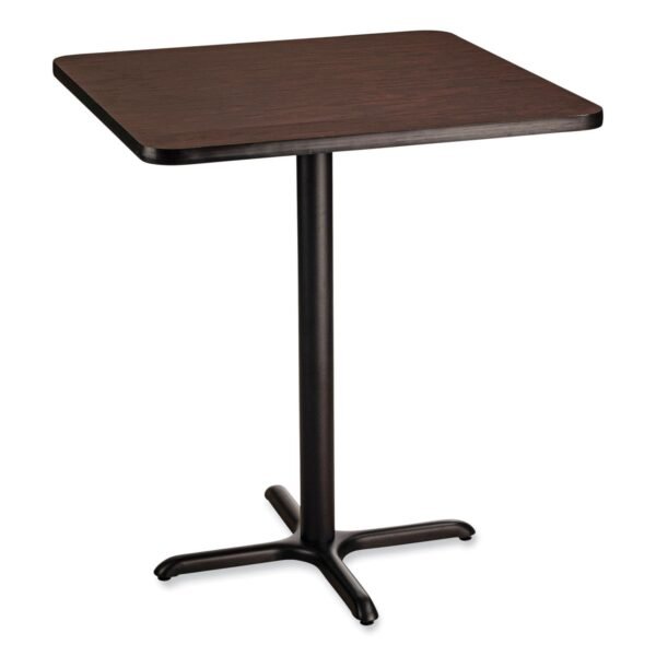 NPS Cafe Table, 36w x 36d x 30h, Square Top/X-Base, Mahogany Top, Black Base (CT33636XD1MY)