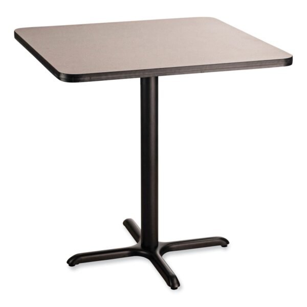 NPS Cafe Table, 36w x 36d x 36h, Square Top/X-Base, Gray Nebula Top, Black Base (CT33636XC1GY)