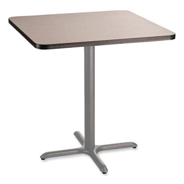 NPS Cafe Table, 36w x 36d x 36h, Square Top/X-Base, Gray Nebula Top, Gray Base (CG33636XC1GY)