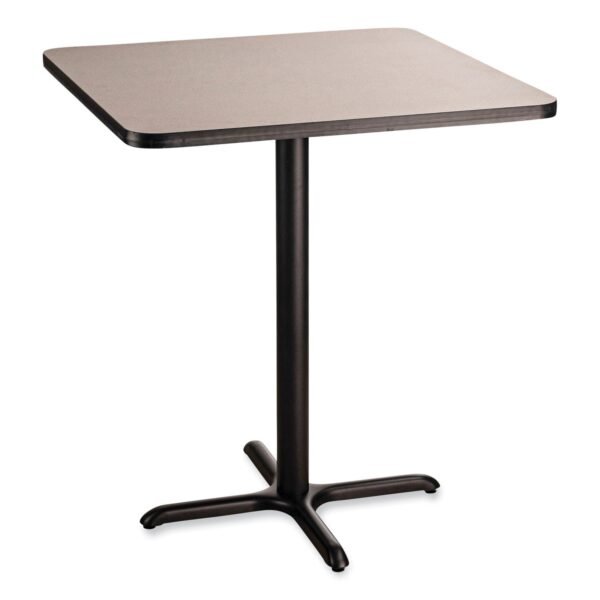 NPS Cafe Table, 36w x 36d x 42h, Square Top/X-Base, Gray Nebula Top, Black Base (CT33636XB1GY)