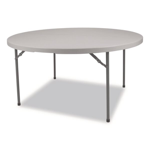 NPS Comfort Max Fold-in-Half Table, Round, 60w x 60d x 29.25h, Speckled Gray Top, Gray Base/Legs (CMFIH60R)