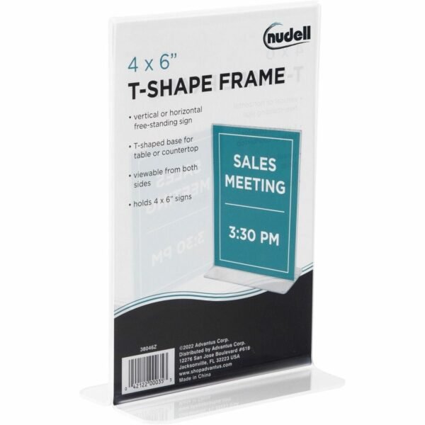 NuDell Golite nu-dell Double-sided Sign Holder 4" Width x 6" Height - Rectangular Shape - Double Sided - Self-standing - Signage, Photo, Notice - Plastic - 1 Each (38046Z)