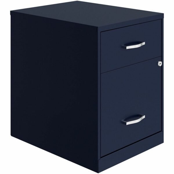 NuSparc File Cabinet 14.2" Width x 18" Depth x 19" Height - 2 x Drawer(s) for File, Box - Letter - Vertical - Locking Drawer, Glide Suspension - Navy - Baked Enamel - Steel -...