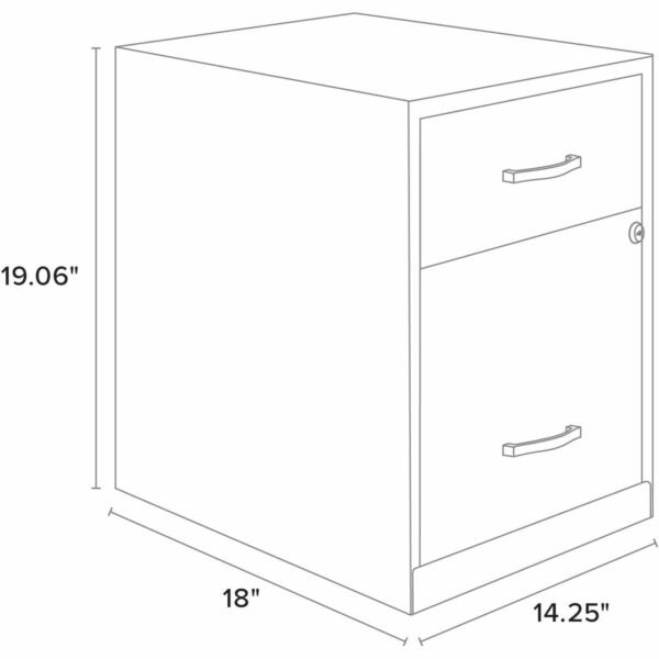NuSparc File Cabinet 14.2" Width x 18" Depth x 19" Height - 2 x Drawer(s) for File, Box - Letter - Vertical - Locking Drawer, Glide Suspension - Stone - Baked Enamel - Steel -...