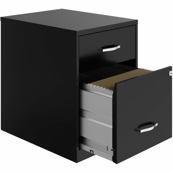 NuSparc File Cabinet 14.2" Width x 18" Depth x 19" Height - 2 x Drawer(s) for Box, File - Letter - Vertical - Locking Drawer, Glide Suspension, Nonporous Surface - Black - Baked...
