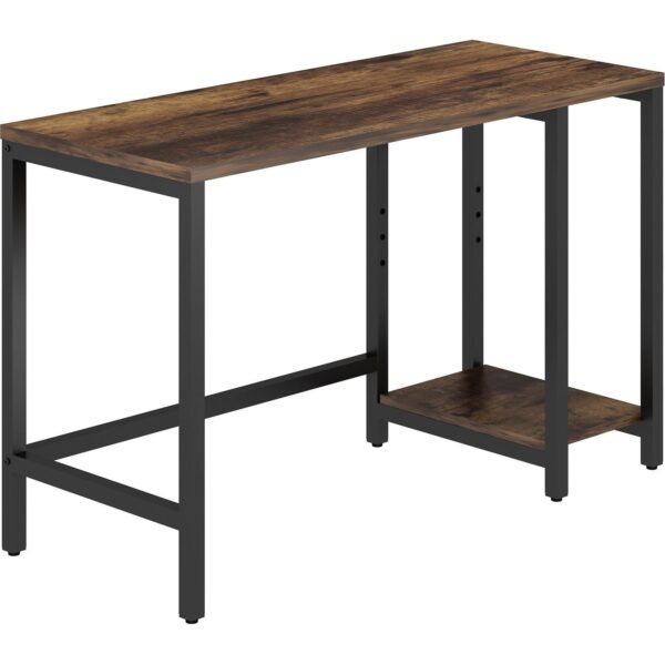 NuSparc Metal Frame Desk Vintage Oak, Black Top - Contemporary Style - 220 lb Capacity - 47.20" Table Top Width x 19.70" Table Top Depth x 1" Table Top Thickness - 29.50" Height...