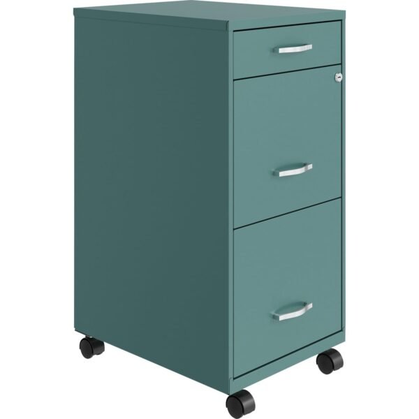 NuSparc Mobile File Cabinet 14.2" Width x 18" Depth x 29.5" Height - 3 x Drawer(s) for File, Box - Letter - Mobility, Locking Drawer, Glide Suspension, 3/4 Drawer Extension, Cam...