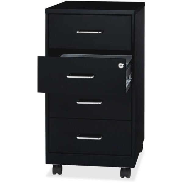 NuSparc Mobile Storage Cabinet 14.2" Width x 18" Depth x 26.5" Height - 4 x Drawer(s) - Letter, Legal - Mobility, Glide Suspension, Anti-tip, Nonporous Surface, Cam Lock, 3/4...