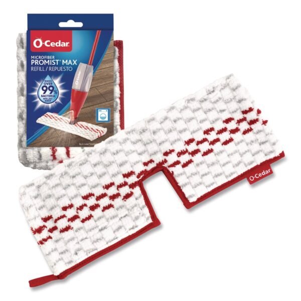 O-Cedar ProMist MAX Refill, Microfiber, Custom Size for ProMist Mop System, Red/White/Gray (173579EA)