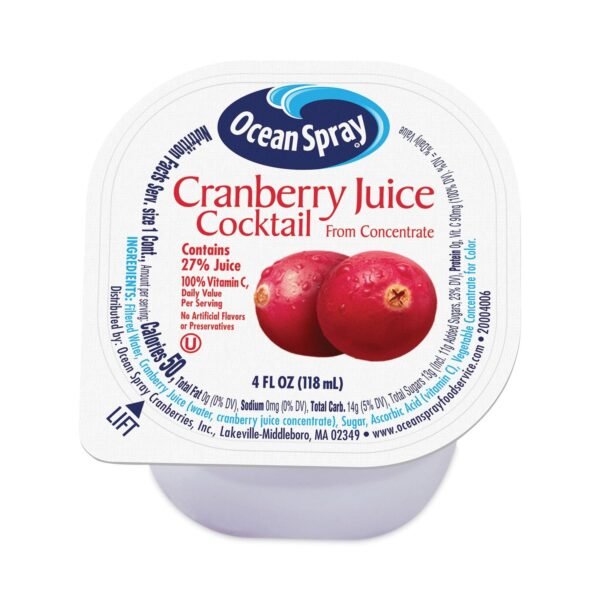 Ocean Spray Cranberry Juice Drink, Cranberry, 4 oz Cup, 48/Carton (30700003)