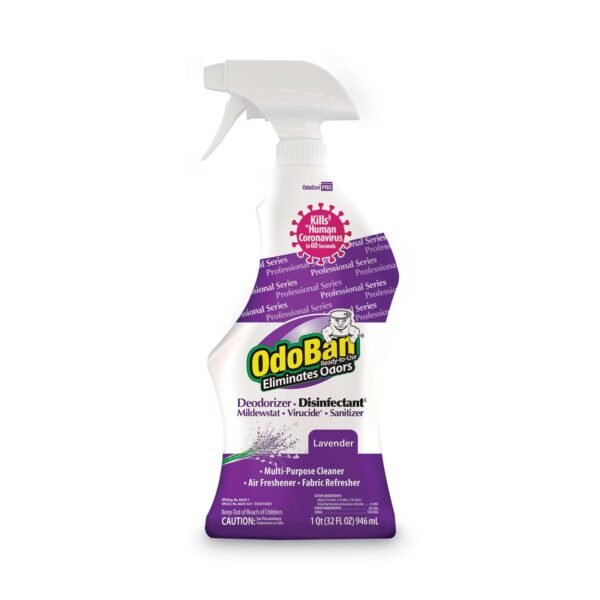 OdoBan RTU Odor Eliminator and Disinfectant, Lavender, 32 oz Spray Bottle, 12/Carton (910162QC12)