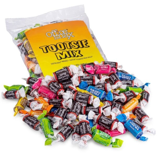 Office Snax Tootsie Roll Assortment Original, Lime, Cherry, Lemon, Vanilla, Orange - Individually Wrapped - 14 oz - 1 Each (00658)