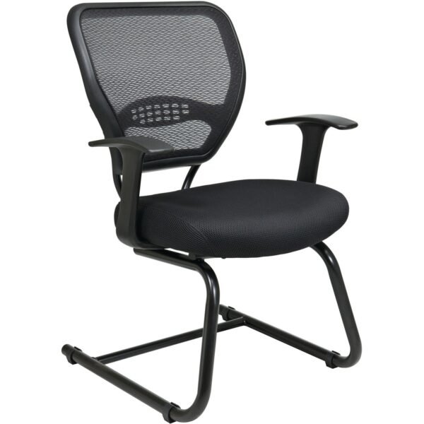 Office Star Professional Air Grid Back Visitors Chair Black Seat Color - Sled Base - Black - 1 Each (5505)