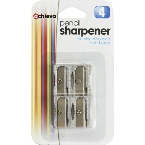 Officemate Achieva Pencil Sharpeners Handheld - Metal, Aluminum - Metallic Silver - 4 / Pack (30218)