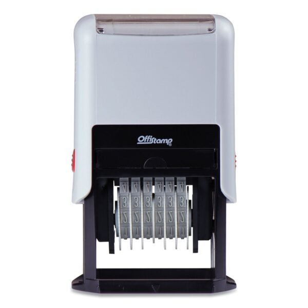 Offistamp Numberer, Pre-Inked/Re-Inkable, 6 Bands, 1.88 x 0.25, Black (034525)