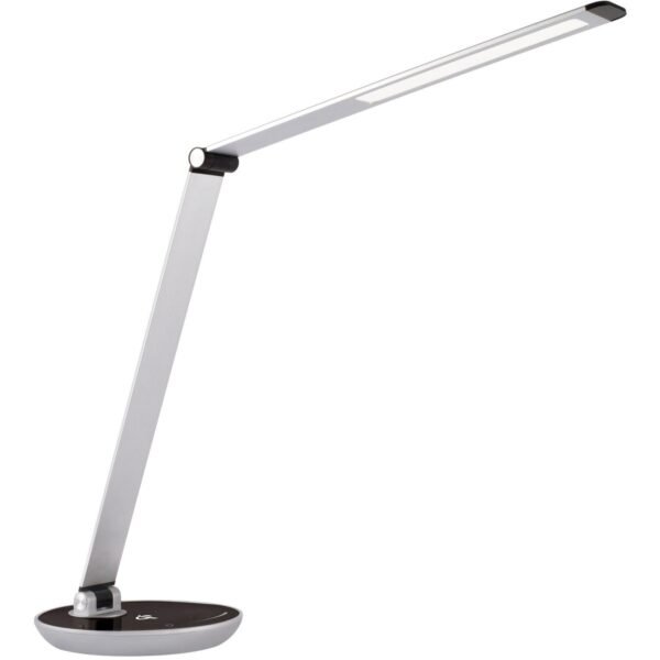 OttLite Desk Lamp 26" Height - LED Bulb - Adjustable Brightness, USB Charging, Qi Wireless Charging, Adjustable Height, Dimmable, Foldable - Desk Mountable - White - for Indoor,...
