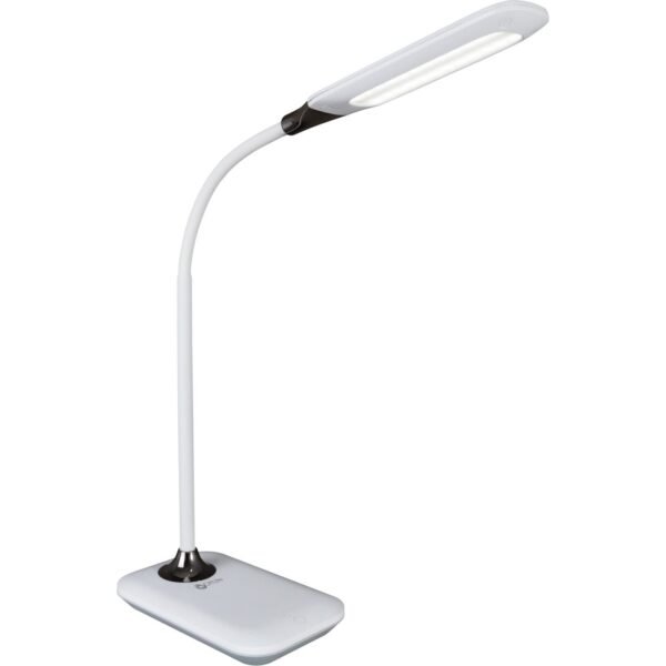 OttLite Enhance LED Desk Lamp with Sanitizing 11.8" Height x 4" Width - LED Bulb - USB Charging, Flexible Neck, Sanitizing - Desk Mountable - White - for Furniture, Desk,...