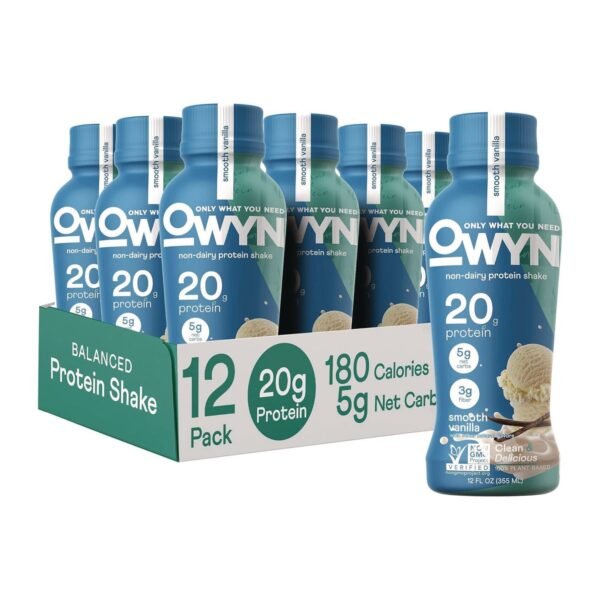 Owyn 20 g Protein Drink, Vanilla, 12 oz Bottle, 12/Carton (38200002)