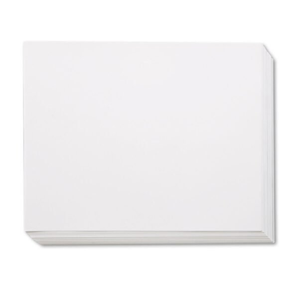Pacon Four-Ply Railroad Board, 22 x 28, White, 100/Carton (104225)