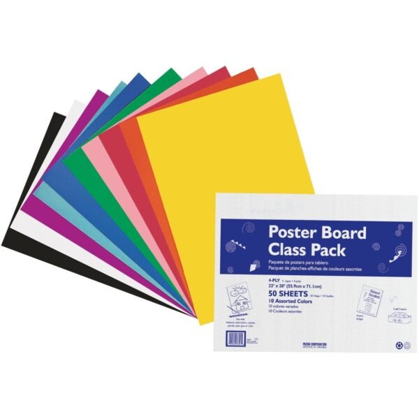 Pacon Poster Board Class Pack Board and Banner - 22" Width x 28" Length - Assorted - 50 / Carton (76347)