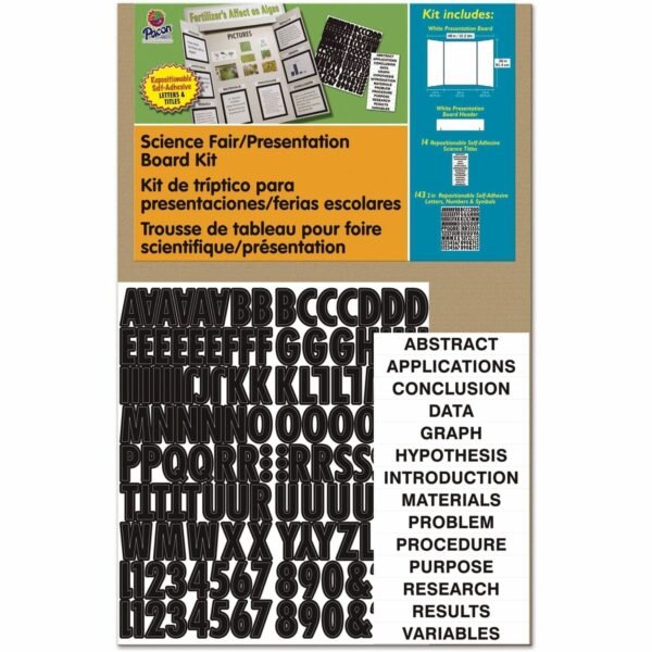 Pacon Science Fair Presentation Board Science Project - 48" Height x 36" Width - White - 1 Kit (3793)