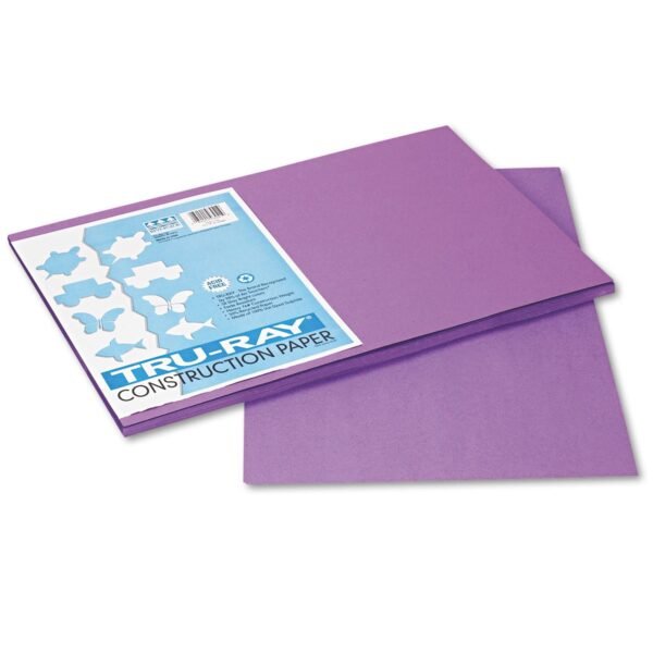 Pacon Tru-Ray Construction Paper, 76 lb Text Weight, 12 x 18, Violet, 50/Pack (103041)