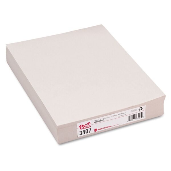 Pacon White Newsprint, 30 lb Newsprint Weight, 9 x 12, White, 500/Pack (3407)