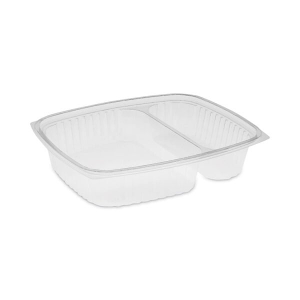 Pactiv Showcase Deli Container, Base Only, 2-Compartment, 10 oz; 23 oz, 9 x 7.4 x 1.5, Clear, Plastic, 220/Carton (YCI854200000)