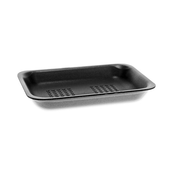 Pactiv Supermarket Tray, #2, 5.88 x 8.38 x 1.21, Black, Foam, 500/Carton (51P902)