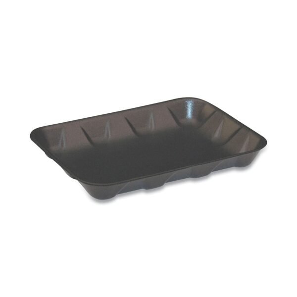 Pactiv Supermarket Tray, #4D, 9.58 x 7.08 x 1.25, Black, Foam, 400/Carton (51P904D)