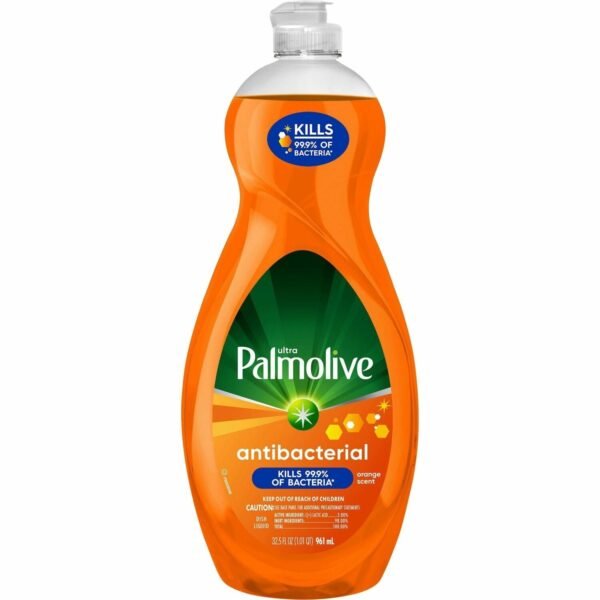 Palmolive® Antibacterial Liquid Dish Soap, 35.2-oz. Bottle Concentrate - 35.2 fl oz (1.1 quart) - pH Balanced, Residue-free, Non-abrasive, Antibacterial - Orange - 1 Each...
