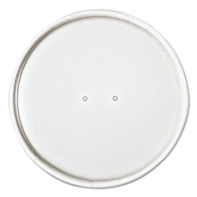 Paper Lids for Food Containers, For 32 oz Containers, Vented, 4.6" Diameter x 0.7"h, White, 25/Bag, 20 Bags/Carton