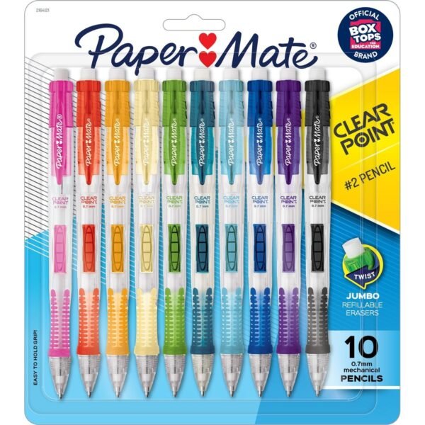Paper Mate Clearpoint Mechanical Pencils 0.7 mm Lead - Assorted Barrel - 10 / Pack (2164121)