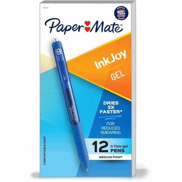 Paper Mate InkJoy Gel Pen 0.7 mm Pen Point - Retractable - Blue Ink - Gel-based - Blue Barrel - 1 Dozen (1951721A)