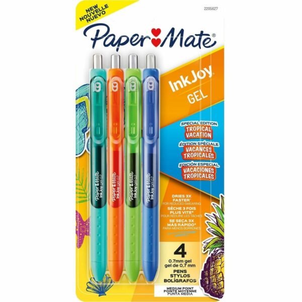 Paper Mate InkJoy Gel Pens 0.7 mm Pen Point - Retractable - Assorted Ink - Gel-based - 4 / Pack (2205627)