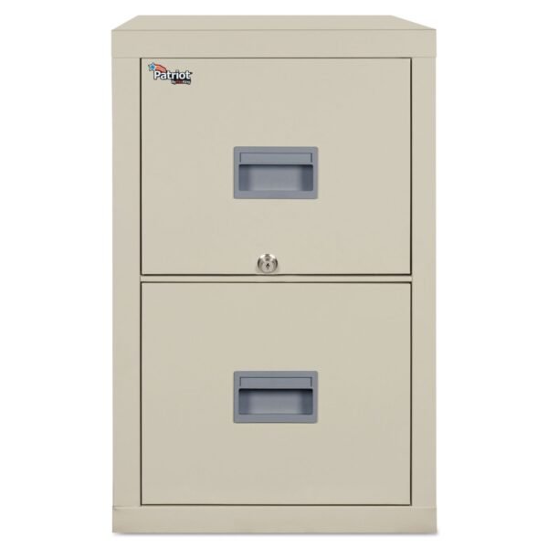 Patriot by FireKing Insulated Fire File, 1-Hour Fire Protection, 2 Legal/Letter File Drawers, Parchment, 17.75 x 25 x 27.75 (2P1825CPA)