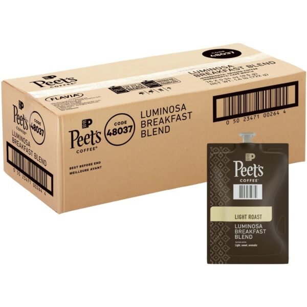 Peet's Coffee Peet's Freshpack Colombia Luminosa Coffee Compatible with Flavia - American - Light - Freshpack - Colombia Luminosa, Fruity, Arabica - 76 / Carton (48037)